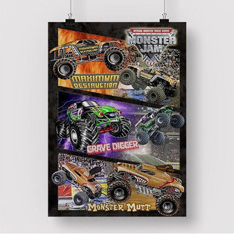 Pastele Monster Jam Collage Custom Silk Poster Awesome Personalized Print Wall Decor 20 x 13 Inch 24 x 36 Inch Wall Hanging Art Home Decoration Posters
