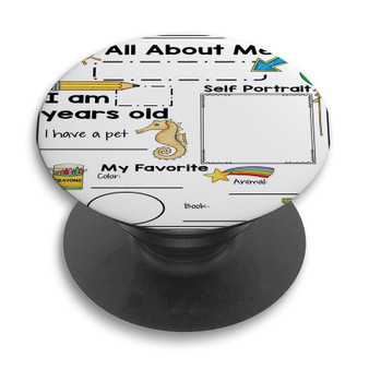 Pastele All About Me Custom PopSockets Awesome Personalized Phone Grip Holder Pop Up Stand Out Mount Grip Standing Pods Apple iPhone Samsung Google Asus Sony Phone Accessories