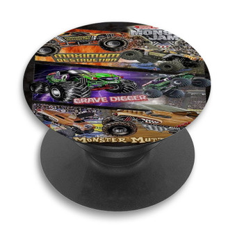 Pastele Monster Jam Collage Custom PopSockets Awesome Personalized Phone Grip Holder Pop Up Stand Out Mount Grip Standing Pods Apple iPhone Samsung Google Asus Sony Phone Accessories