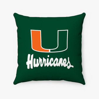 Pastele Miami Hurricanes Custom Pillow Case Personalized Spun Polyester Square Pillow Cover Decorative Cushion Bed Sofa Throw Pillow Home Decor