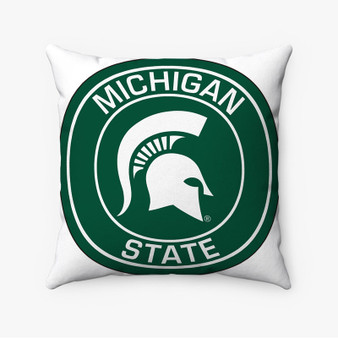Pastele Michigan State Spartans Custom Pillow Case Personalized Spun Polyester Square Pillow Cover Decorative Cushion Bed Sofa Throw Pillow Home Decor