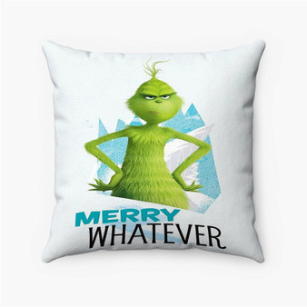 Pastele The Grinch Merry Whatever Custom Pillow Case Personalized Spun Polyester Square Pillow Cover Decorative Cushion Bed Sofa Throw Pillow Home Decor