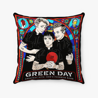 Pastele Green Day Greatest Hits God s Favorite Band Custom Pillow Case Personalized Spun Polyester Square Pillow Cover Decorative Cushion Bed Sofa Throw Pillow Home Decor