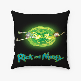 Pastele Rick and Morty Out of The Portal Custom Pillow Case Personalized Spun Polyester Square Pillow Cover Decorative Cushion Bed Sofa Throw Pillow Home Decor