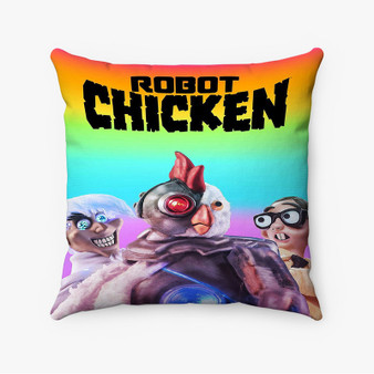 Pastele Robot Chicken Custom Pillow Case Personalized Spun Polyester Square Pillow Cover Decorative Cushion Bed Sofa Throw Pillow Home Decor