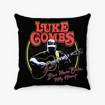 Pastele Luke Combs Beer Never Broke My Heart Good Custom Pillow Case Personalized Spun Polyester Square Pillow Cover Decorative Cushion Bed Sofa Throw Pillow Home Decor