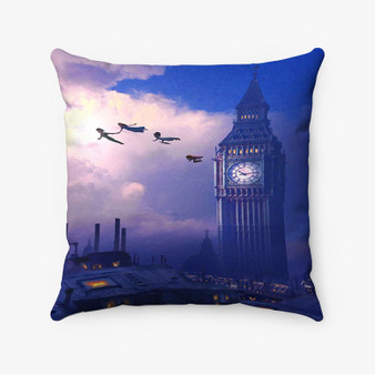 Pastele Peter Pan Big Ben Disney Custom Pillow Case Personalized Spun Polyester Square Pillow Cover Decorative Cushion Bed Sofa Throw Pillow Home Decor