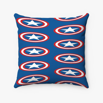 Pastele Captain America Shield Logo Pattern Custom Pillow Case Personalized Spun Polyester Square Pillow Cover Decorative Cushion Bed Sofa Throw Pillow Home Decor