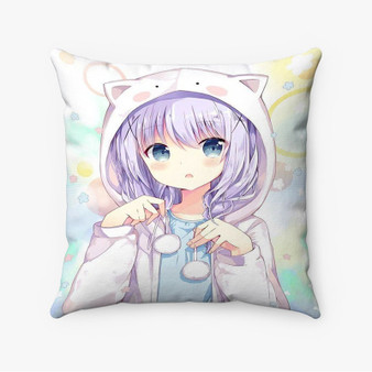 Pastele Anime Girl Kawaii Custom Pillow Case Awesome Personalized Spun Polyester Square Pillow Cover Decorative Cushion Bed Sofa Throw Pillow Home Decor