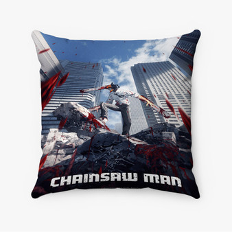 Pastele Chainsaw Man Anime Custom Pillow Case Awesome Personalized Spun Polyester Square Pillow Cover Decorative Cushion Bed Sofa Throw Pillow Home Decor
