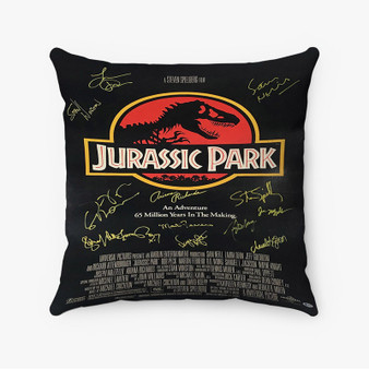 Pastele Jurassic Park Poster Signed By Cast jpeg Custom Pillow Case Awesome Personalized Spun Polyester Square Pillow Cover Decorative Cushion Bed Sofa Throw Pillow Home Decor