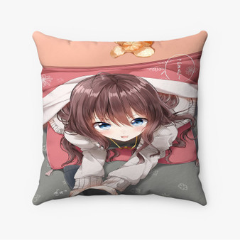 Pastele Kawaii Anime Girls Custom Pillow Case Awesome Personalized Spun Polyester Square Pillow Cover Decorative Cushion Bed Sofa Throw Pillow Home Decor