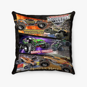 Pastele Monster Jam Collage Custom Pillow Case Awesome Personalized Spun Polyester Square Pillow Cover Decorative Cushion Bed Sofa Throw Pillow Home Decor