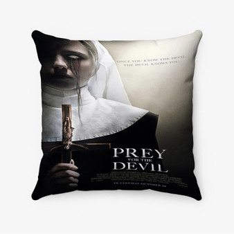 Pastele Prey For The Devil Custom Pillow Case Awesome Personalized Spun Polyester Square Pillow Cover Decorative Cushion Bed Sofa Throw Pillow Home Decor