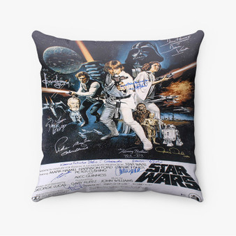 Pastele Star Wars Poster Signed By Cast Custom Pillow Case Awesome Personalized Spun Polyester Square Pillow Cover Decorative Cushion Bed Sofa Throw Pillow Home Decor