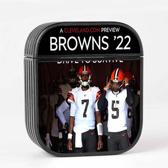 Pastele Cleveland Browns NFL 2022 Custom AirPods Case Cover Awesome Personalized Apple AirPods Gen 1 AirPods Gen 2 AirPods Pro Hard Skin Protective Cover Sublimation Cases