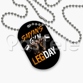 LEG DAY GYM Goku Dragon Balls Custom Personalized Dog Tags ID Name Tag Pet Tag