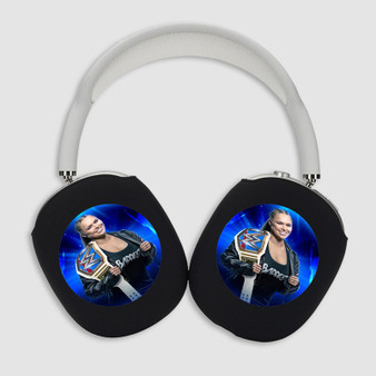 Pastele Ronda Rousey WWE Wrestle Mania Custom AirPods Max Case Cover Awesome Personalized Hard Smart Protective Cover Shock-proof Dust-proof Slim Accessories for Apple AirPods Pro Max Black White Colors