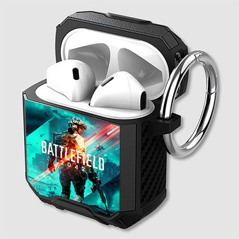 Pastele Battlefield 2042 Custom Personalized AirPods Case Shockproof Cover Awesome The Best Smart Protective Cover With Ring AirPods Gen 1 2 3 Pro Black Pink Colors