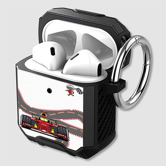 Pastele F1 Grand Prix Racing Custom Personalized AirPods Case Shockproof Cover Awesome The Best Smart Protective Cover With Ring AirPods Gen 1 2 3 Pro Black Pink Colors