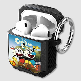 Pastele The Cuphead Show Custom Personalized AirPods Case Shockproof Cover Awesome The Best Smart Protective Cover With Ring AirPods Gen 1 2 3 Pro Black Pink Colors