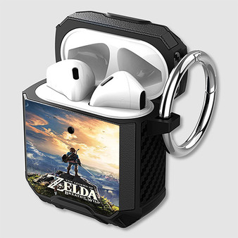 Pastele The Legend Of Zelda Breath Of The Wild Custom Personalized AirPods Case Shockproof Cover Awesome The Best Smart Protective Cover With Ring AirPods Gen 1 2 3 Pro Black Pink Colors