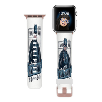 Pastele Captain America I Want You To Assemble Custom Apple Watch Band Awesome Personalized Genuine Leather Strap Wrist Watch Band Replacement with Adapter Metal Clasp 38mm 40mm 42mm 44mm Watch Band Accessories