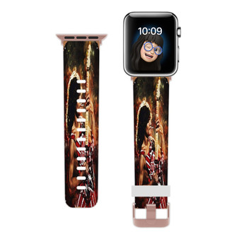 Pastele Eddie Van Halen Custom Apple Watch Band Awesome Personalized Genuine Leather Strap Wrist Watch Band Replacement with Adapter Metal Clasp 38mm 40mm 42mm 44mm Watch Band Accessories