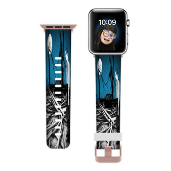 Pastele Jack White Fear Of The Dawn Custom Apple Watch Band Awesome Personalized Genuine Leather Strap Wrist Watch Band Replacement with Adapter Metal Clasp 38mm 40mm 42mm 44mm Watch Band Accessories