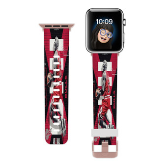 Pastele Michael Jordan 23 Custom Apple Watch Band Awesome Personalized Genuine Leather Strap Wrist Watch Band Replacement with Adapter Metal Clasp 38mm 40mm 42mm 44mm Watch Band Accessories