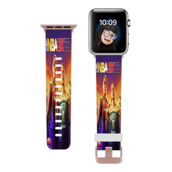 Pastele NBA 2 K23 WNBA Edition Custom Apple Watch Band Awesome Personalized Genuine Leather Strap Wrist Watch Band Replacement with Adapter Metal Clasp 38mm 40mm 42mm 44mm Watch Band Accessories