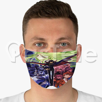 Code Geass Lelouch of the Rebellion Custom Fabric Face Mask Polyester Two Layers Cloth