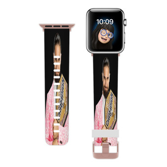 Pastele Seth Rollins WWE Wrestle Mania Custom Apple Watch Band Awesome Personalized Genuine Leather Strap Wrist Watch Band Replacement with Adapter Metal Clasp 38mm 40mm 42mm 44mm Watch Band Accessories