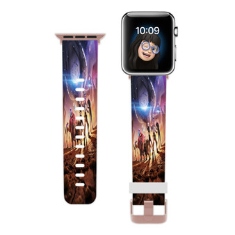 Pastele Star Trek Prodigy Custom Apple Watch Band Awesome Personalized Genuine Leather Strap Wrist Watch Band Replacement with Adapter Metal Clasp 38mm 40mm 42mm 44mm Watch Band Accessories