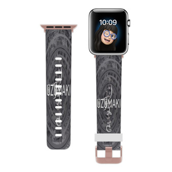 Pastele Uzumaki Custom Apple Watch Band Awesome Personalized Genuine Leather Strap Wrist Watch Band Replacement with Adapter Metal Clasp 38mm 40mm 42mm 44mm Watch Band Accessories