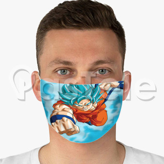 Goku Super Saiyan Blue Dragon Ball Super Custom Fabric Face Mask Polyester Two Layers Cloth