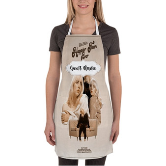 Pastele Billie Eilish Happier Than Ever Custom Personalized Name Kitchen Apron Awesome With Adjustable Strap and Big Pockets For Cooking Baking Cafe Coffee Barista Cheff Bartender