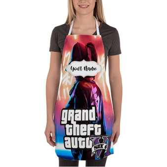 Pastele Grand Theft Auto VI Custom Personalized Name Kitchen Apron Awesome With Adjustable Strap and Big Pockets For Cooking Baking Cafe Coffee Barista Cheff Bartender