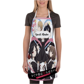 Pastele Kaguya sama wa Kokurasetai Ultra Romantic Custom Personalized Name Kitchen Apron Awesome With Adjustable Strap and Big Pockets For Cooking Baking Cafe Coffee Barista Cheff Bartender