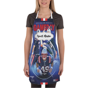 Pastele New England Patriots NFL 2022 Custom Personalized Name Kitchen Apron Awesome With Adjustable Strap and Big Pockets For Cooking Baking Cafe Coffee Barista Cheff Bartender