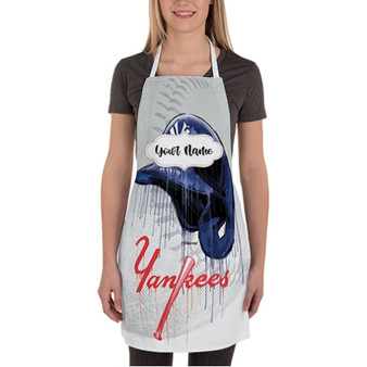 Pastele New York Yankees jpeg Custom Personalized Name Kitchen Apron Awesome With Adjustable Strap and Big Pockets For Cooking Baking Cafe Coffee Barista Cheff Bartender