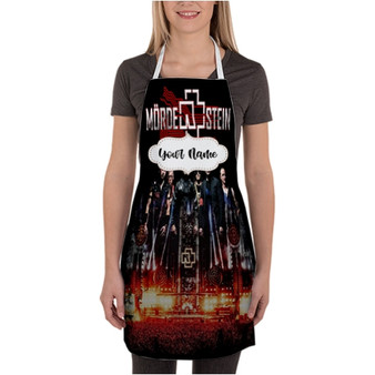 Pastele Rammstein Concert Custom Personalized Name Kitchen Apron Awesome With Adjustable Strap and Big Pockets For Cooking Baking Cafe Coffee Barista Cheff Bartender