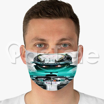 Lewis Hamilton Petronas Custom Fabric Face Mask Polyester Two Layers Cloth