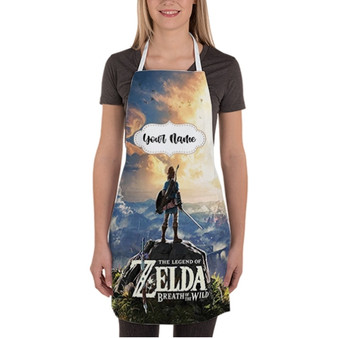 Pastele The Legend Of Zelda Breath Of The Wild Custom Personalized Name Kitchen Apron Awesome With Adjustable Strap and Big Pockets For Cooking Baking Cafe Coffee Barista Cheff Bartender