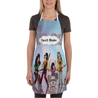 Pastele The Linda Lindas Growing Up Custom Personalized Name Kitchen Apron Awesome With Adjustable Strap and Big Pockets For Cooking Baking Cafe Coffee Barista Cheff Bartender