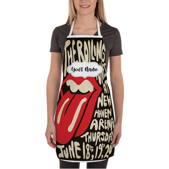 Pastele The Rolling Stones New Haven Arena Custom Personalized Name Kitchen Apron Awesome With Adjustable Strap and Big Pockets For Cooking Baking Cafe Coffee Barista Cheff Bartender