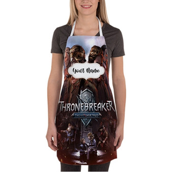 Pastele Thronebreaker The Witcher Tales Custom Personalized Name Kitchen Apron Awesome With Adjustable Strap and Big Pockets For Cooking Baking Cafe Coffee Barista Cheff Bartender