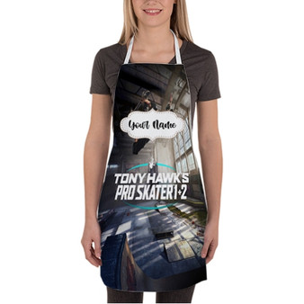 Pastele Tony Hawk s Pro Skater 1 2 Custom Personalized Name Kitchen Apron Awesome With Adjustable Strap and Big Pockets For Cooking Baking Cafe Coffee Barista Cheff Bartender