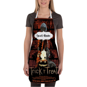 Pastele Trick R Treat Custom Personalized Name Kitchen Apron Awesome With Adjustable Strap and Big Pockets For Cooking Baking Cafe Coffee Barista Cheff Bartender