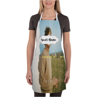 Pastele Vance Joy In Our Own Sweet Time Custom Personalized Name Kitchen Apron Awesome With Adjustable Strap and Big Pockets For Cooking Baking Cafe Coffee Barista Cheff Bartender